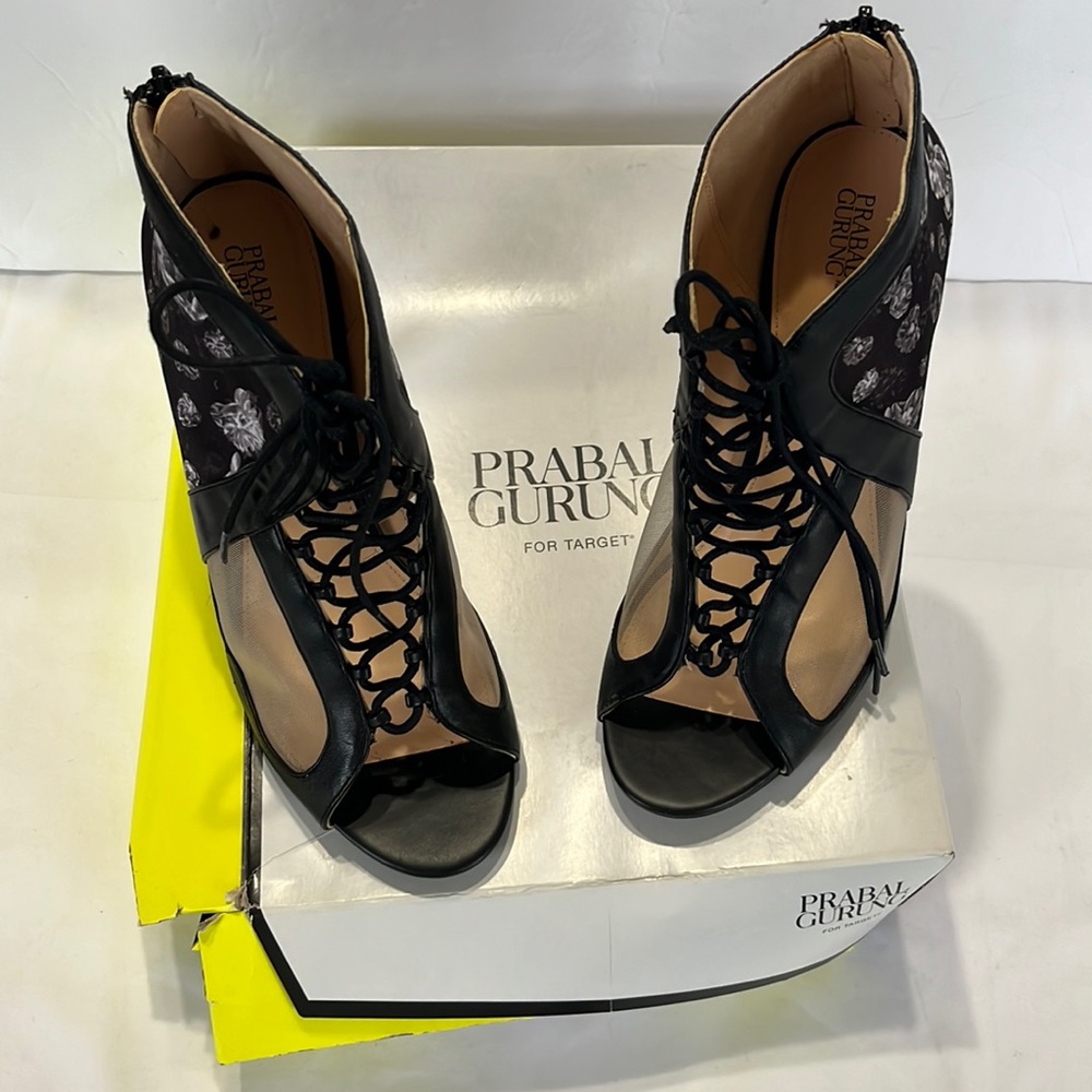 Prabal Gurung for Target Open Toe Lace Up Bootie heels Size 8